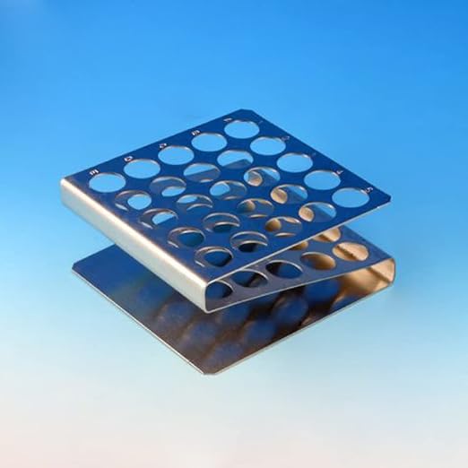 Globe Scientific 457100 Rack Tube 12/13mm 25-Place Stainless Steel "Z" Shape