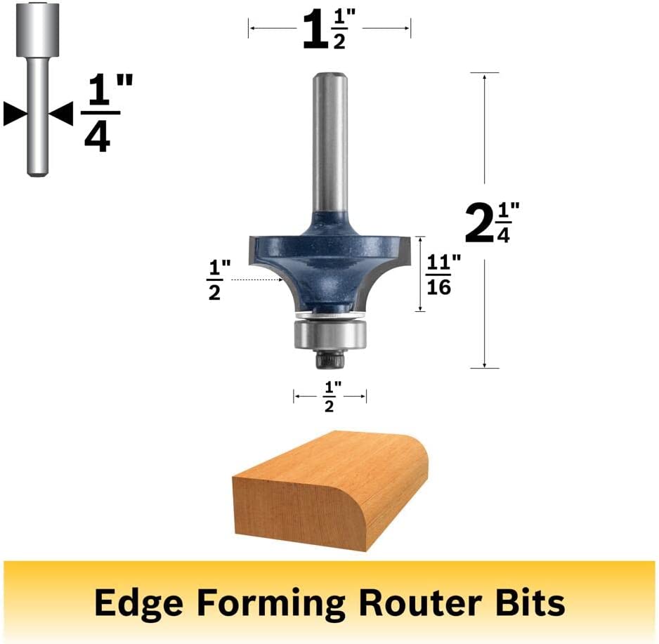 Bosch 85297M 1/2 In. X 11/16 In. Carbide Tipped Roundover Bit