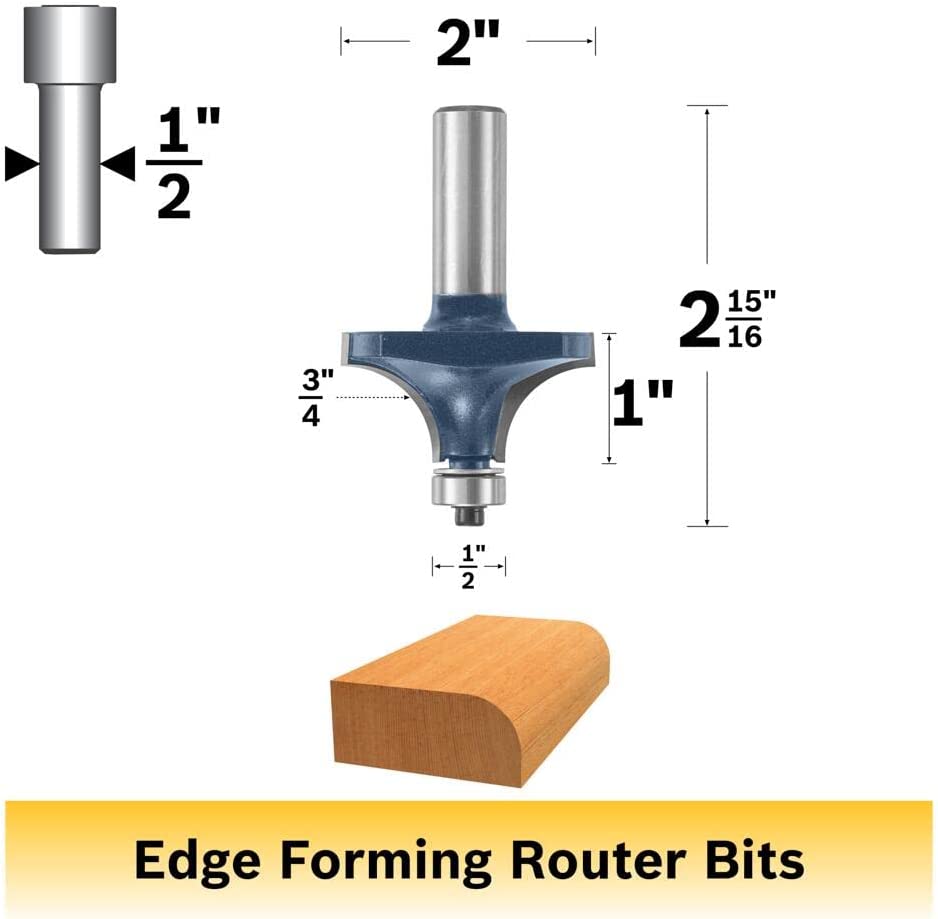 Bosch 85434M 3/4 In. X 1 In. Carbide Tipped Roundover Bit