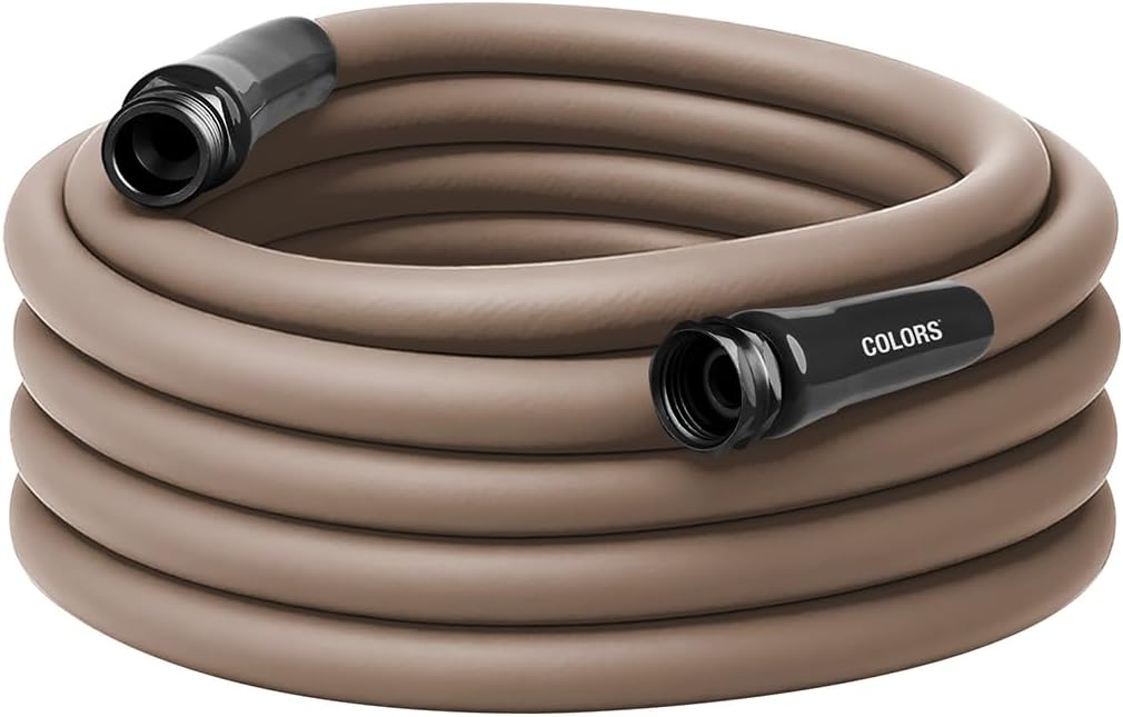 Colors HFZC550BR-E Std Grip Garden Hose 5/8" x 50' 3/4" - 11 1/2 GHT Fittings, Brown Mulch
