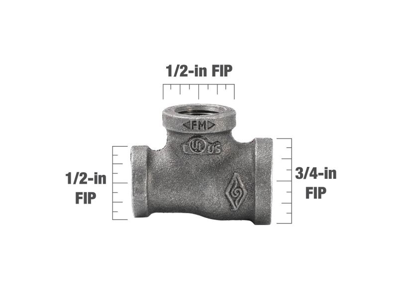 B&K Products 510-433Hp 3/4" X 1/2" X 1/2" Reducing Tee