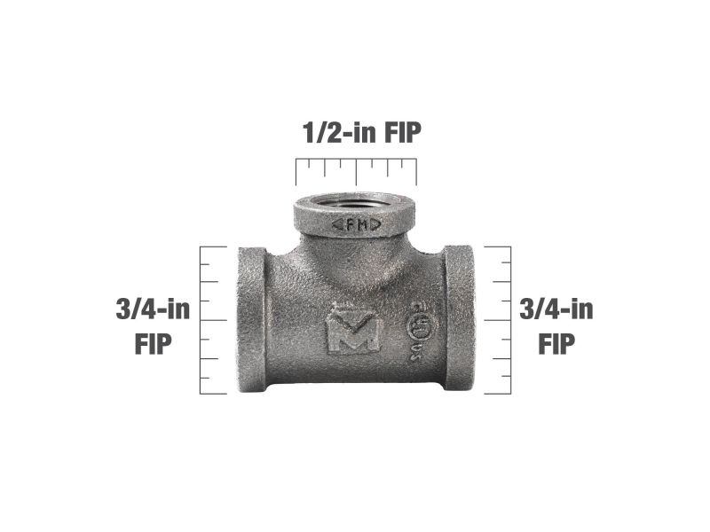 B&K Products 520-743Hn 3/4" X 1/2" Reducing Tee