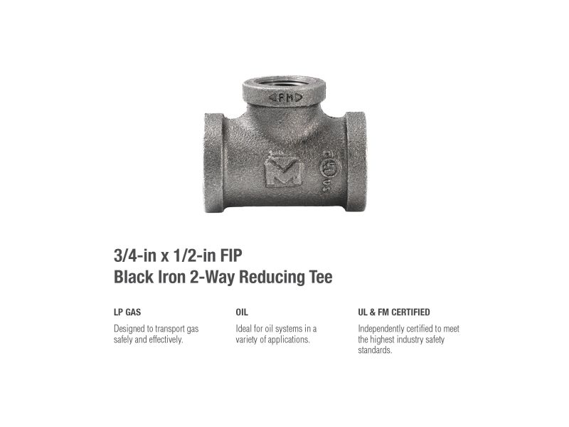B&K Products 520-743 3/4" X 1/2" Reducing Tee