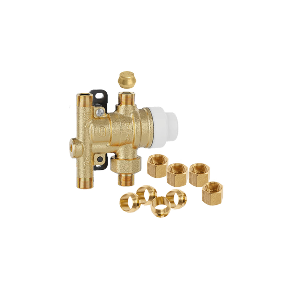 Caleffi 521201AP SinkMixer anti-scald valve 3/8" compression, fitting pkg