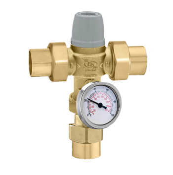 Caleffi 521349A 002 TubMixer™ 1/2" Sweat ASSE 1070 Anti-Scald W/ Temp Gauge