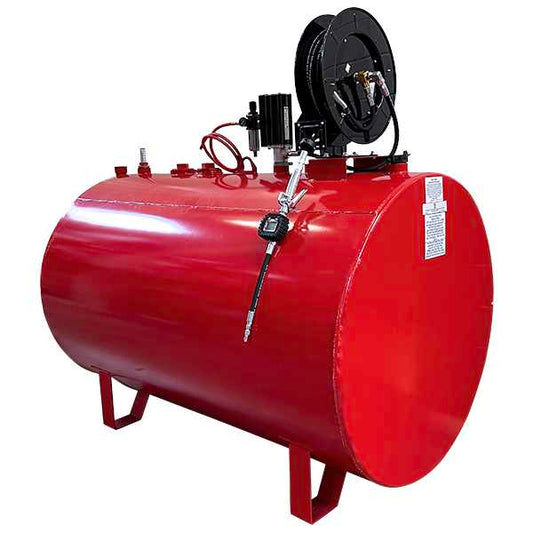 American Lube 525DW-R23D 525-Gallon Double-Wall Horizontal Round Tank Package