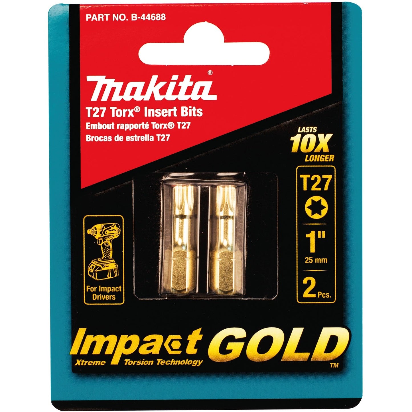 Makita B-44688 Impact GOLD® #27 Torx Insert Bit, 2/pk