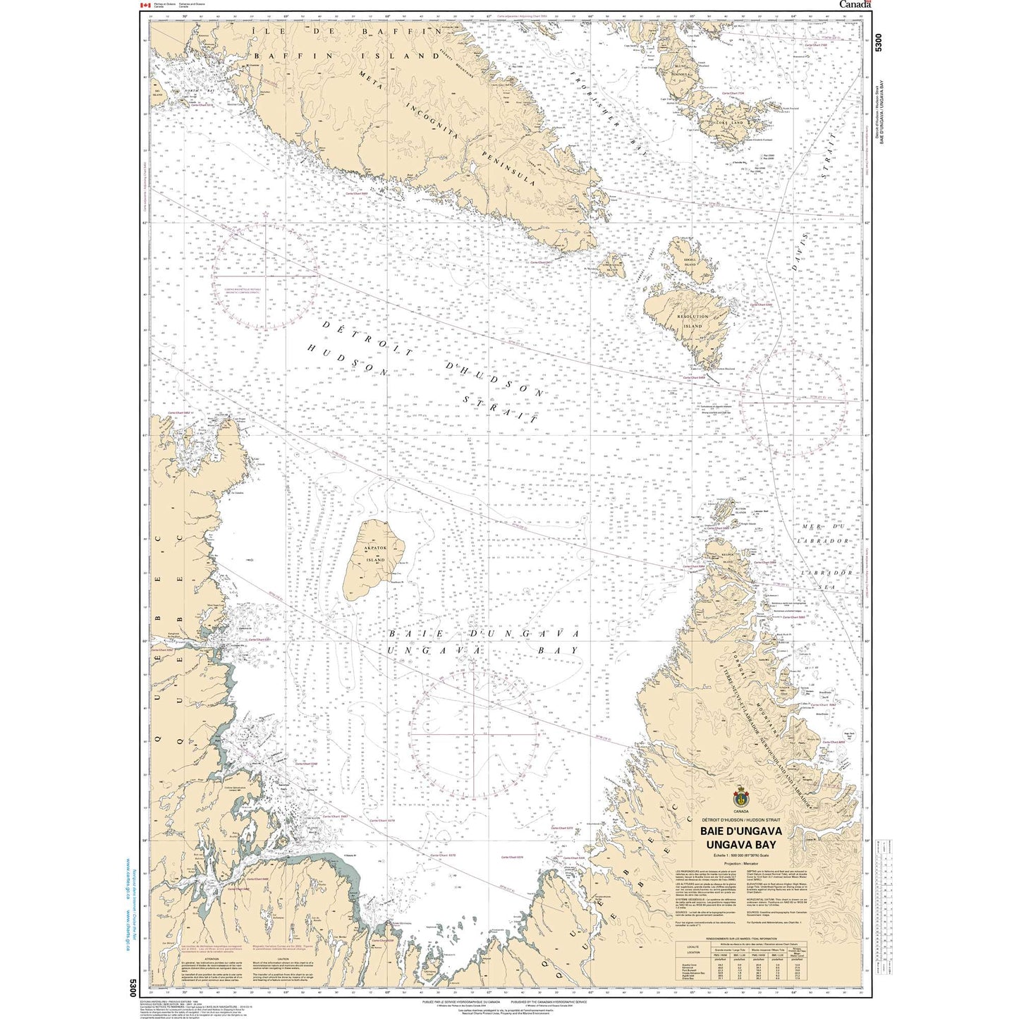 Paradise Clay CAN5300 CHS Chart Baie D'Ungava / Ungava Bay