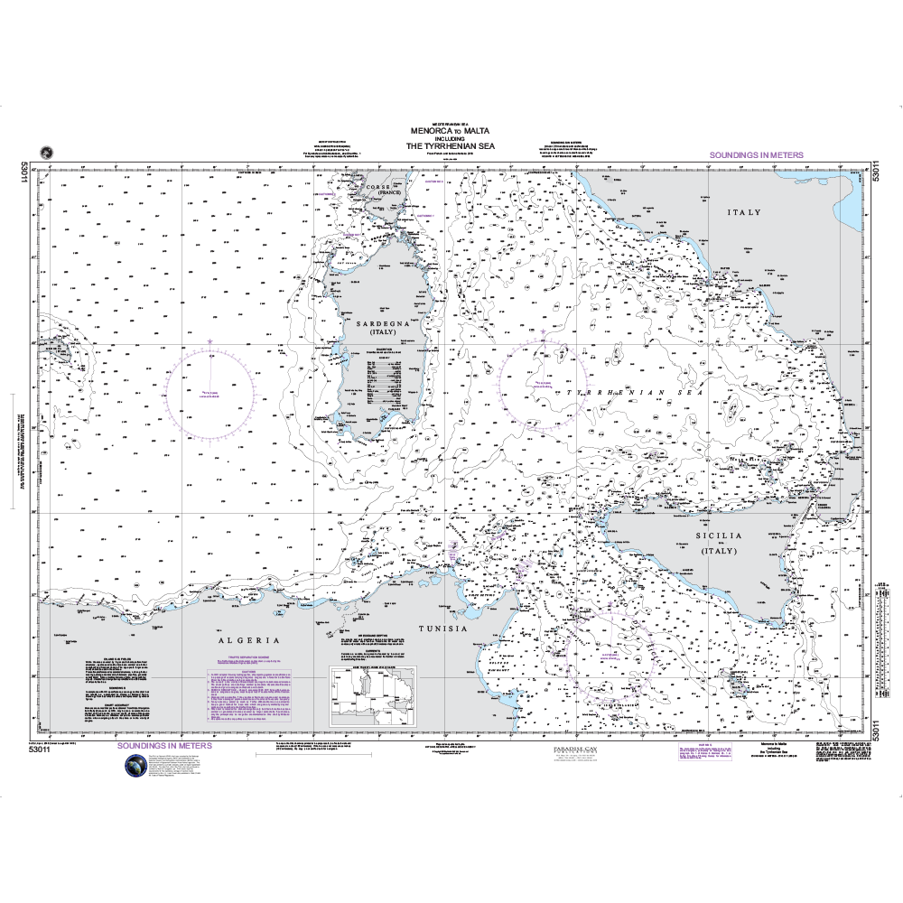 Paradise Clay NGA_53011 NGA Chart Menorca to Malta including the Tyrrhenian Sea