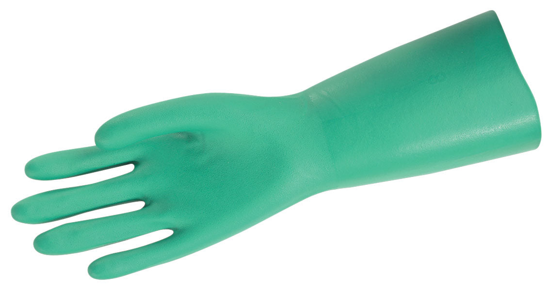 MCR Safety 5307 Nitri-Chem™ Unlined Green Nitrile Gloves Unlined Industrial Grade 13 Inches in Length 11 mil Thickness (1 DZ)