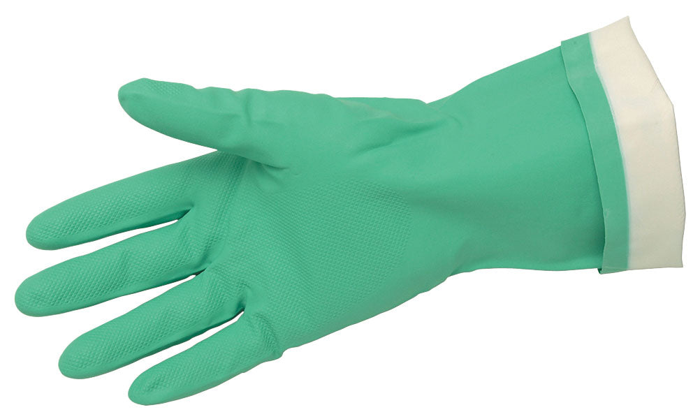 MCR Safety 5321E Nitri-Chem™ Flock Lined Green Nitrile Gloves Economy Grade 13 Inches in Length 15 mil Thickness (1 DZ)