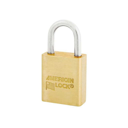 AbilityOne 5340013467462 American Lock Padlock 1/4" Shackle - Keyed Different - Brass