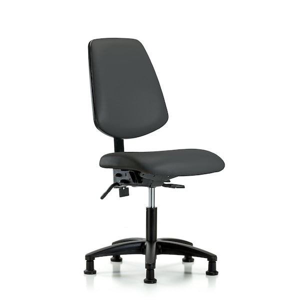 Blue Ridge Ergonomics VDHCH-RG-T0-A0-RC-8605 Rutledge Vinyl Chair - Desk Height with Casters in Charcoal Trailblazer™ Vinyl