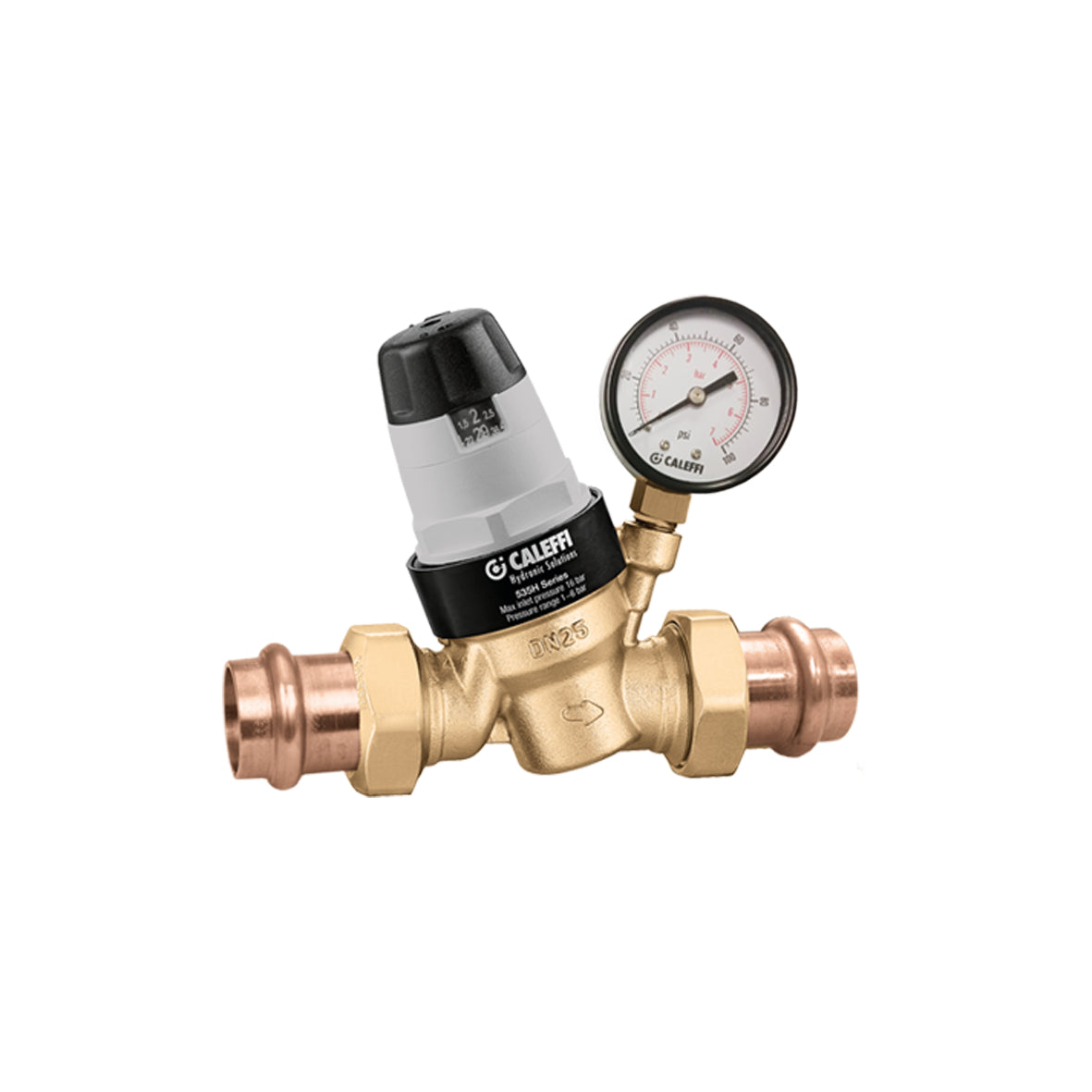 Caleffi 535641HA PressCal™ PRV ASSE 1003, 1/2" Press w/ Pressure Gauge