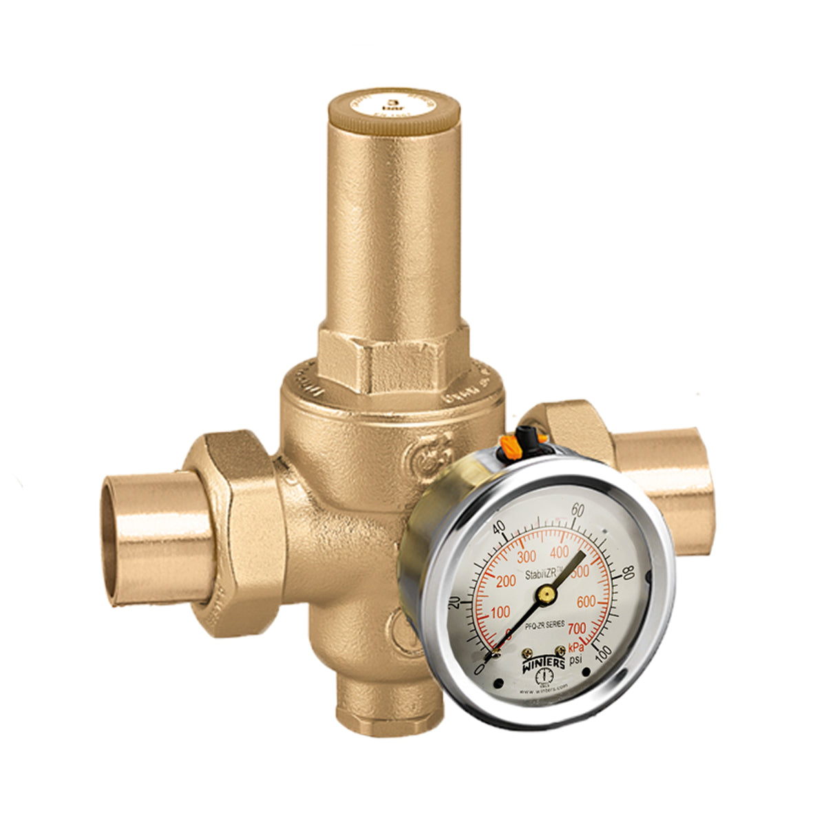 Caleffi 536044A 109 PressCal™ HP PRV Low Range (10 - 90 psig) Dual Union 1/2" sweat