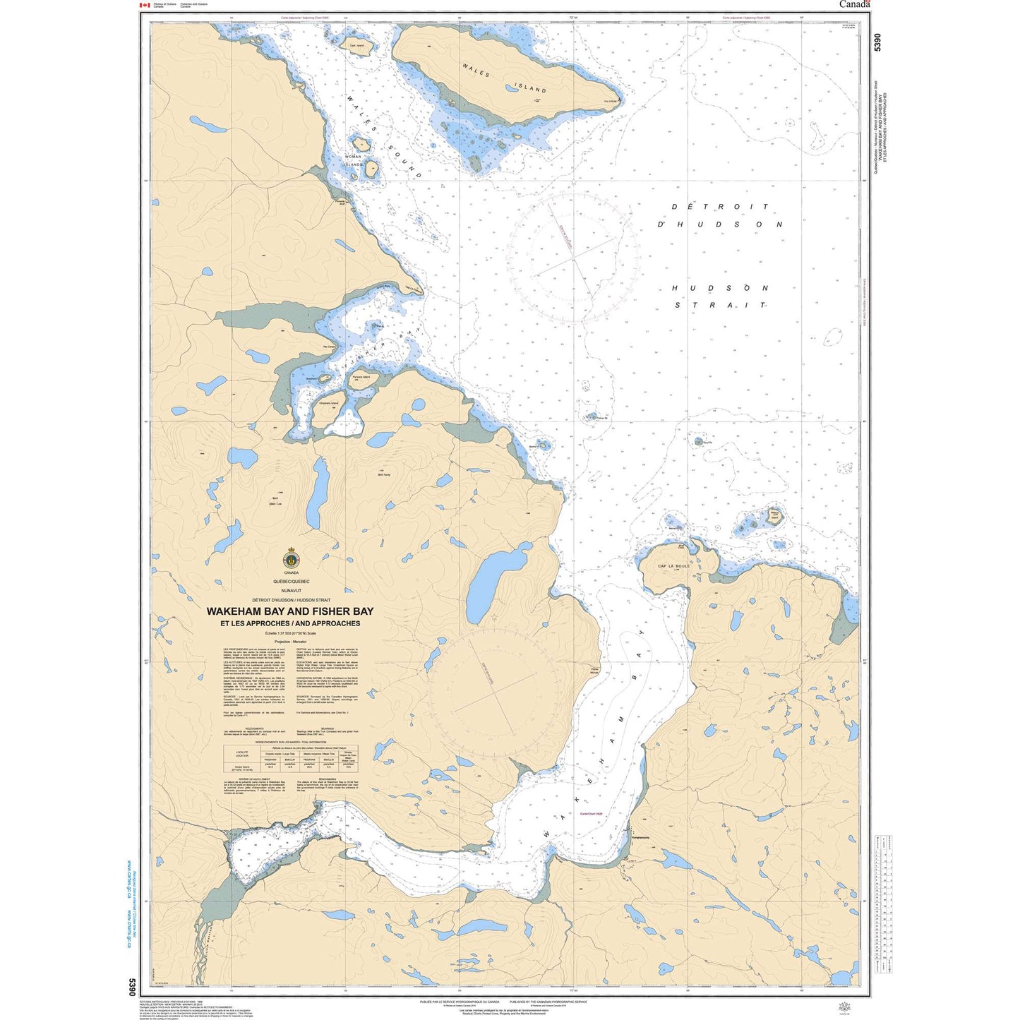 Paradise Clay CAN5390 CHS Chart Wakeham and Fishers Bay and Approaches