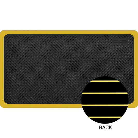 Smart Step 53MXBLKY Maxum Dual Performance Series, 57" x 32" x 3/4", Black w/ Yellow Border