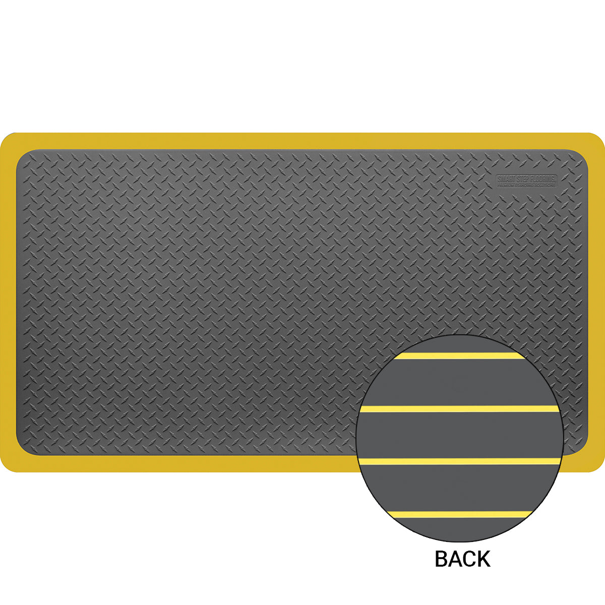 Smart Step 53MXGRYY Maxum Dual Performance Series, 57" x 32" x 3/4", Gray w/ Yellow Border