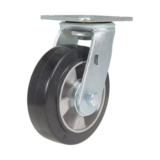 Vestil CST-VE-6X2MRA-S Rubber Swivel Caster 6 In. Diameter x 2 In. Width 771 Lb. Capacity Black/Gray