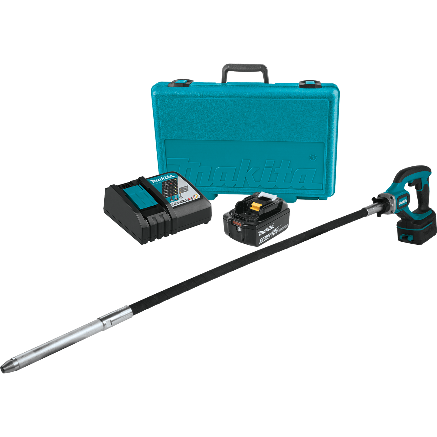 Makita XRV01T 18V LXT® Lithium‘Ion Cordless 4' Concrete Vibrator Kit (5.0Ah)