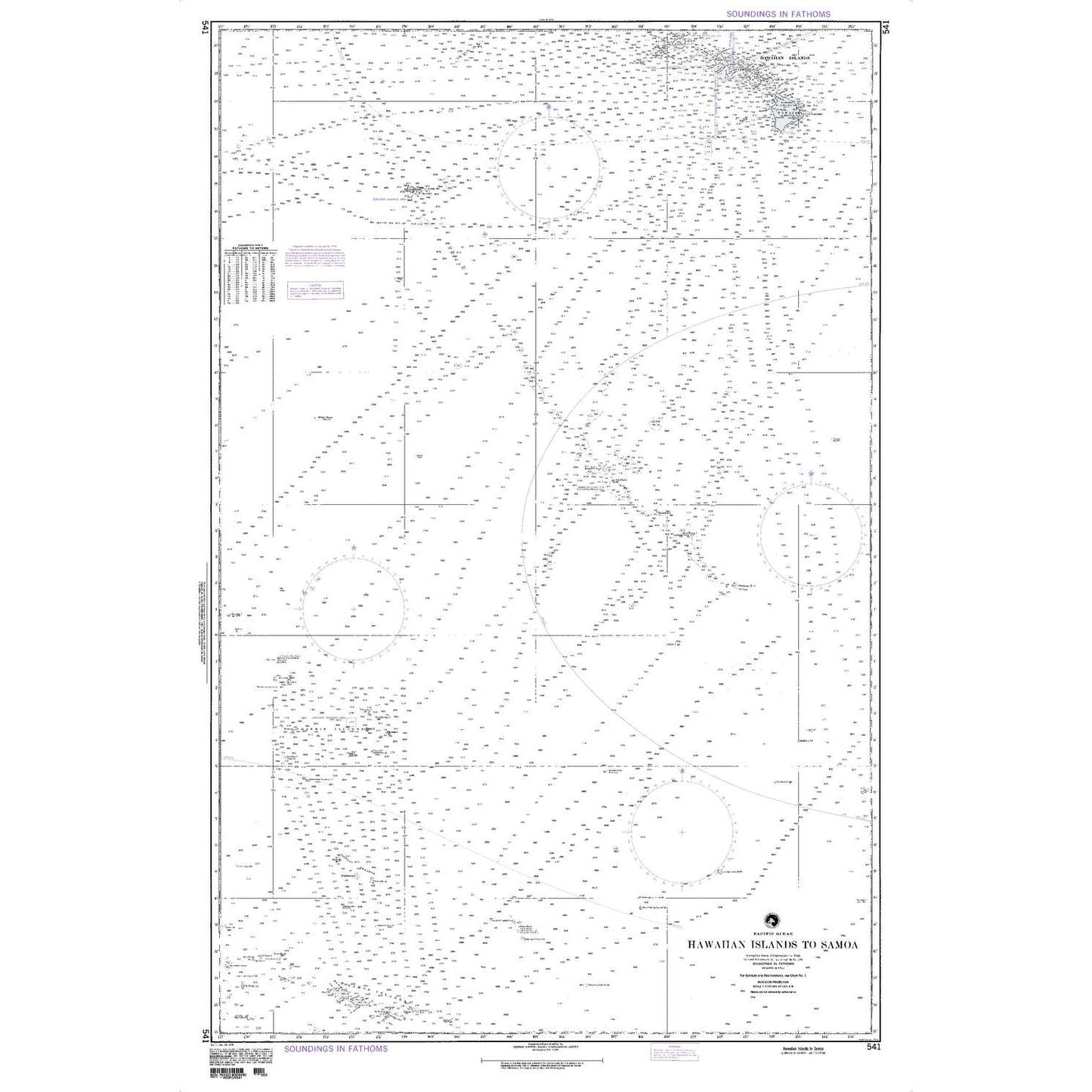 Paradise Clay NGA_541 NGA Chart Pacific Ocean, Hawaiian Islands to Samoa
