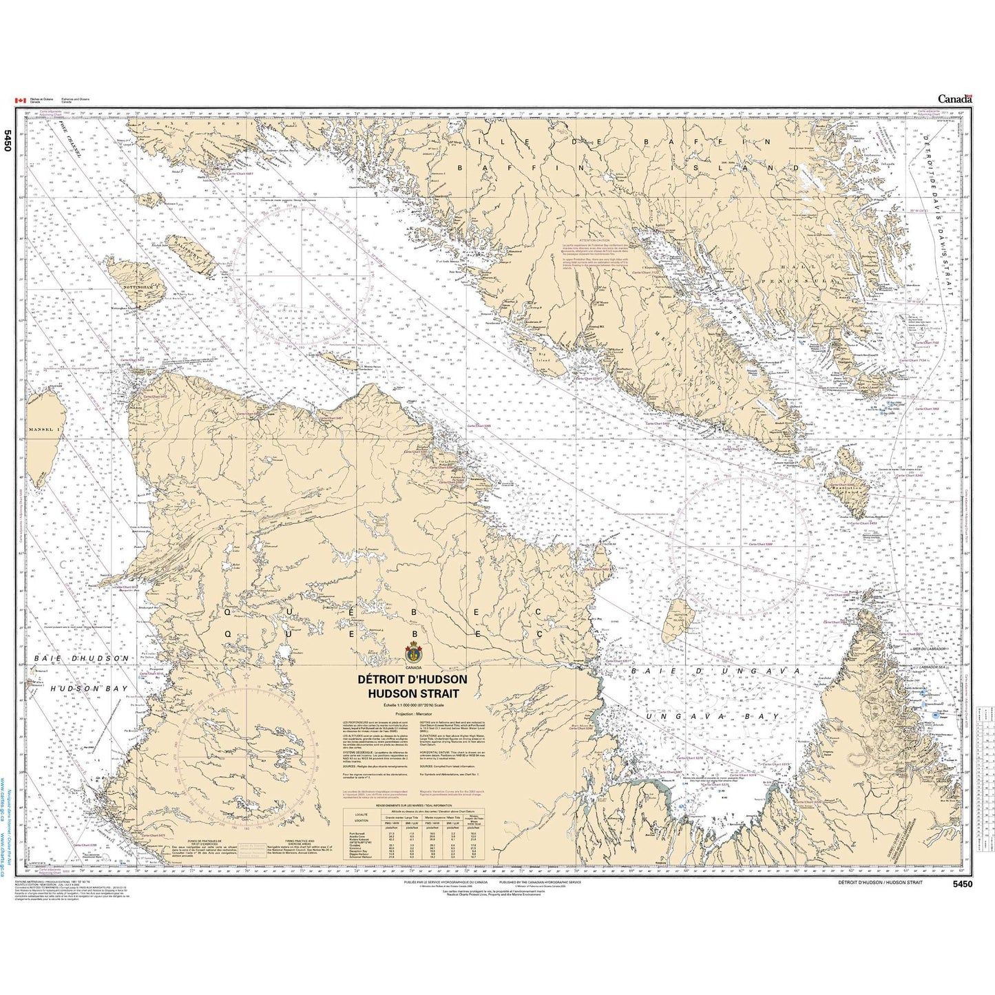 Paradise Clay CAN5450 CHS Chart Hudson Strait/Détroit d'Hudson