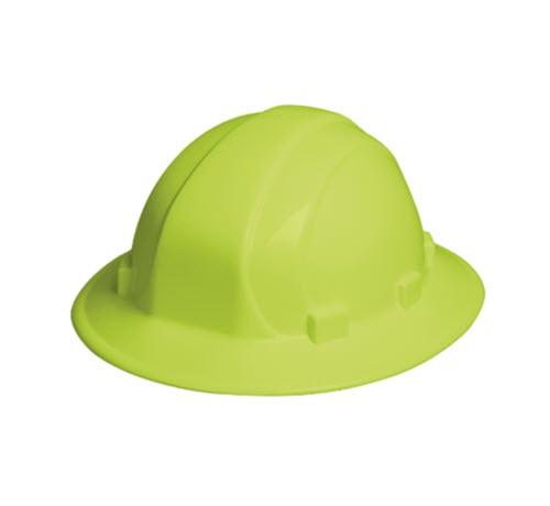 Delta Plus WEL19510HL Omega II® Full Brim with 6-Point Slide-Lock Suspension, Hi Viz Lime
