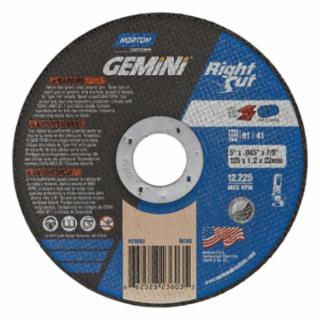 NORTON 66252823603 5X.045X7/8 Gemini Rightcut Type01 Straight Wheel (1 EA)