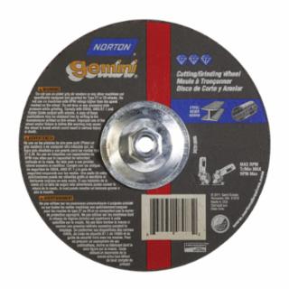 NORTON 66253019115 9X1/16X5/8-11 Gemini Type 27 Depr. Center Wheel (10 EA)