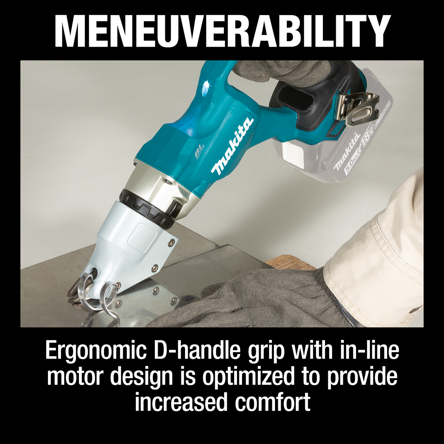 Makita XSJ03Z 18V LXT® Lithium‘Ion Brushless Cordless 14 Gauge Straight Shear, Tool Only