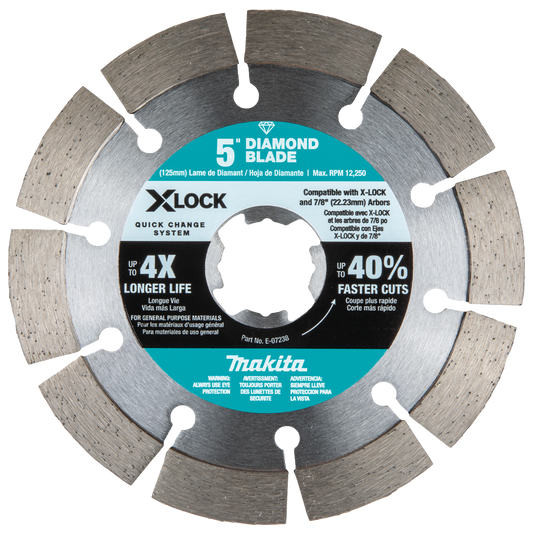 Makita E-07238 X‘LOCK 5" Segmented Diamond Blade for Masonry Cutting