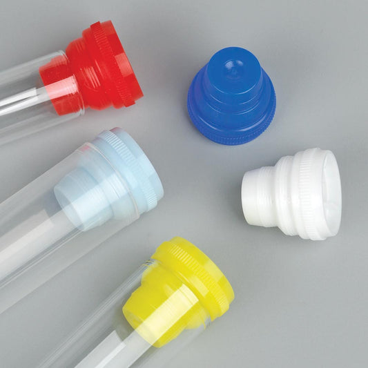 Globe Scientific 5529 Cap Plug Multi-Fit for most 10mm 12mm 13mm and 16mm Tubes Light Blue