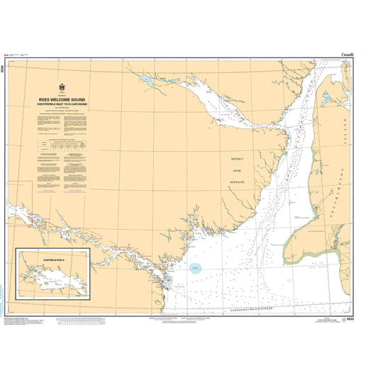 Paradise Clay CAN5533 CHS Chart Roes Welcome Sound (Chesterfield Inlet to/ Cape Munn)