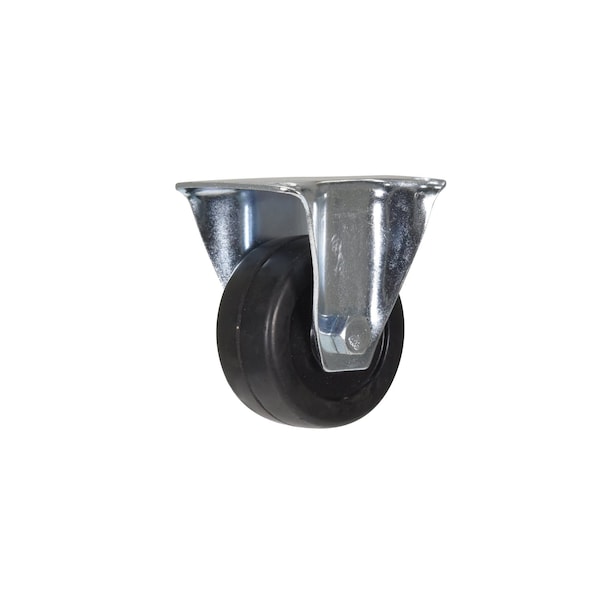 Vestil CST-VE-2X1RU-R Rubber Rigid Caster 2 In. Diameter x 1 In. Width 55 Lb. Capacity Black