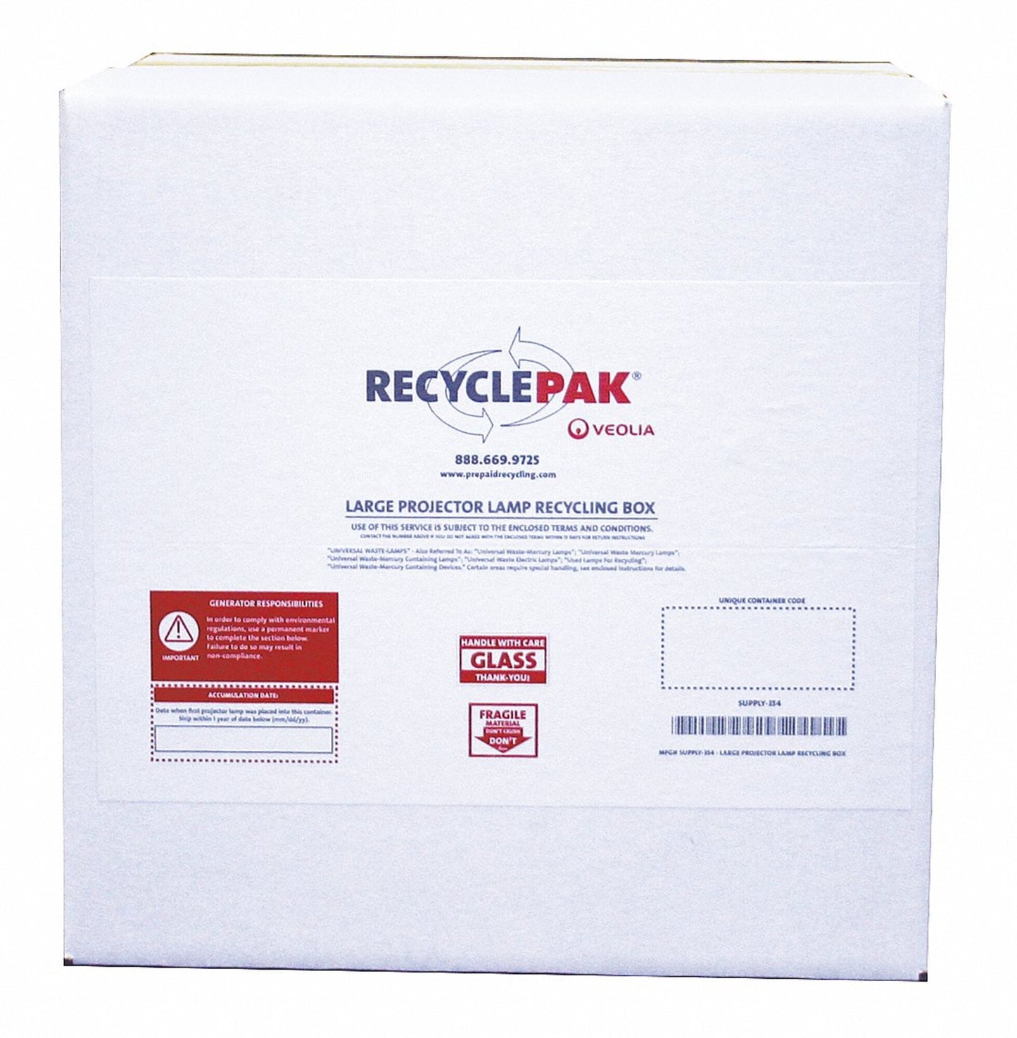 Recycle-Pak SUPPLY-354 Large Projector Lamp Recycling Box