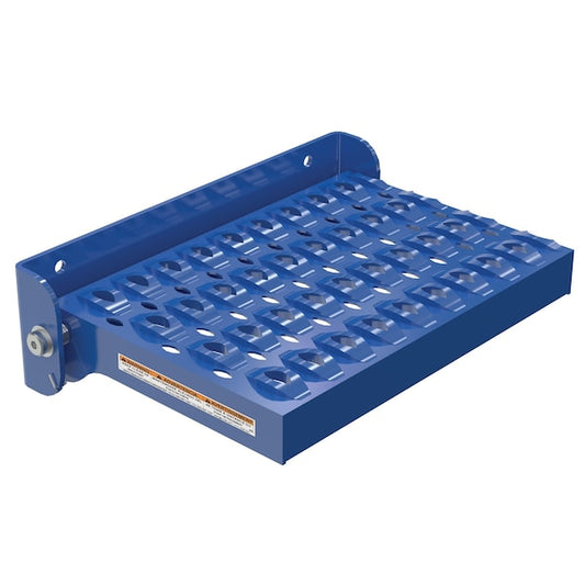 Vestil SFS-149-SL Spring-Loaded Serrated Fold-Up Step 350 lb Capacity Blue Steel