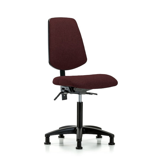 Blue Ridge Ergonomics FMBCH-MB-RG-T0-A0-NF-RG-F41 Rutledge Fabric Chair - Medium Bench Height with Medium Back & Stationary Glides in Burgundy Fabric