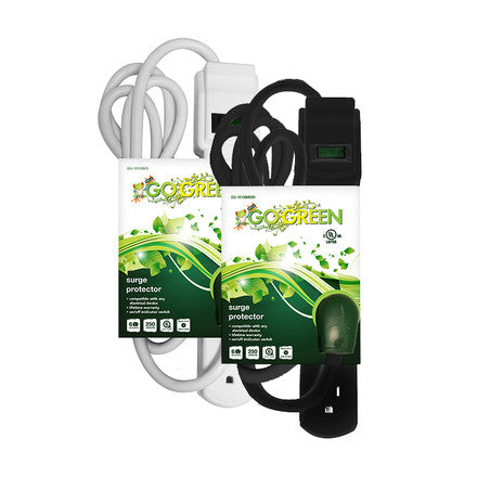 GoGreen Power GG-16106MS Plastic 6 Outlet Surge Protector,  w/ Basic Surge White