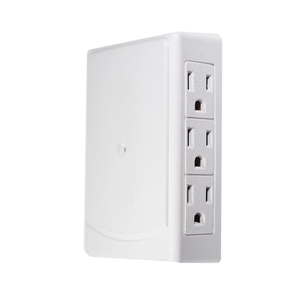 GoGreen Power GG-16000TSM Plastic 6 Outlet Side Mount Wall Tap, White, ETL