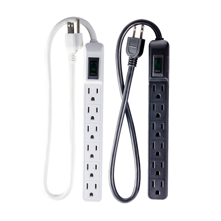GoGreen Power GG-16103MIN Mini Plastic 6 Outlet Surge Protector,  w/ Basic Surge, Right Angle Plug White