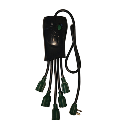 GoGreen Power GG-5OCT 5 Outlet Squid Surge Protector, 250 Joules, 3ft Cord, Black, ETL