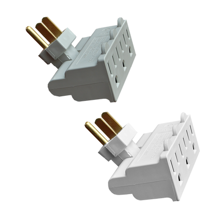 GoGreen Power GG-03420W 3-Outlet Polarized Swivel Tap - 15amp, White