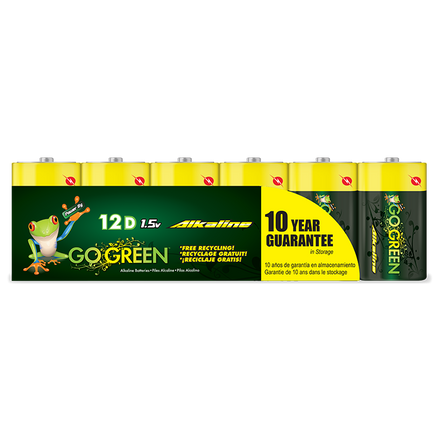 GoGreen Power 24014 Alkaline Batteries D 12 PK
