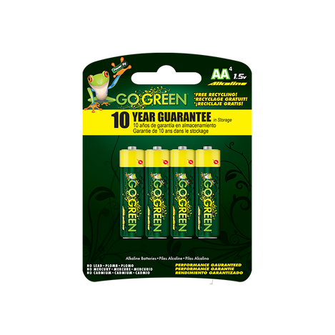 GoGreen Power 24001 Alkaline Batteries AA 4pk
