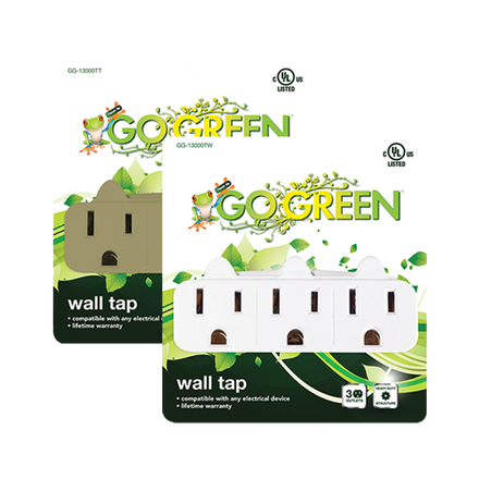 GoGreen Power GG-13000TT 3 Outlet Wall Tap, Tan Color, U/L