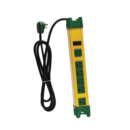 GoGreen Power GG-26114 Metal 6 Outlet Surge Protector, 2 Outlets for Large Adapters, Industrial Grade
