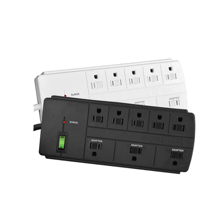 GoGreen Power GG-18316WH 8 Outlet Surge Protector-White- 6' Cord, EMI/RFI, 750 Joules