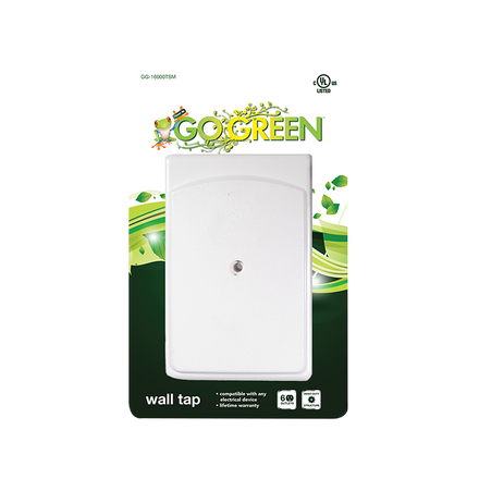 GoGreen Power GG-16000TSM Plastic 6 Outlet Side Mount Wall Tap, White, ETL