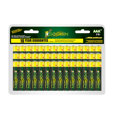 GoGreen Power 24049 Alkaline Batteries AAA 48 Pk (Clamshell)