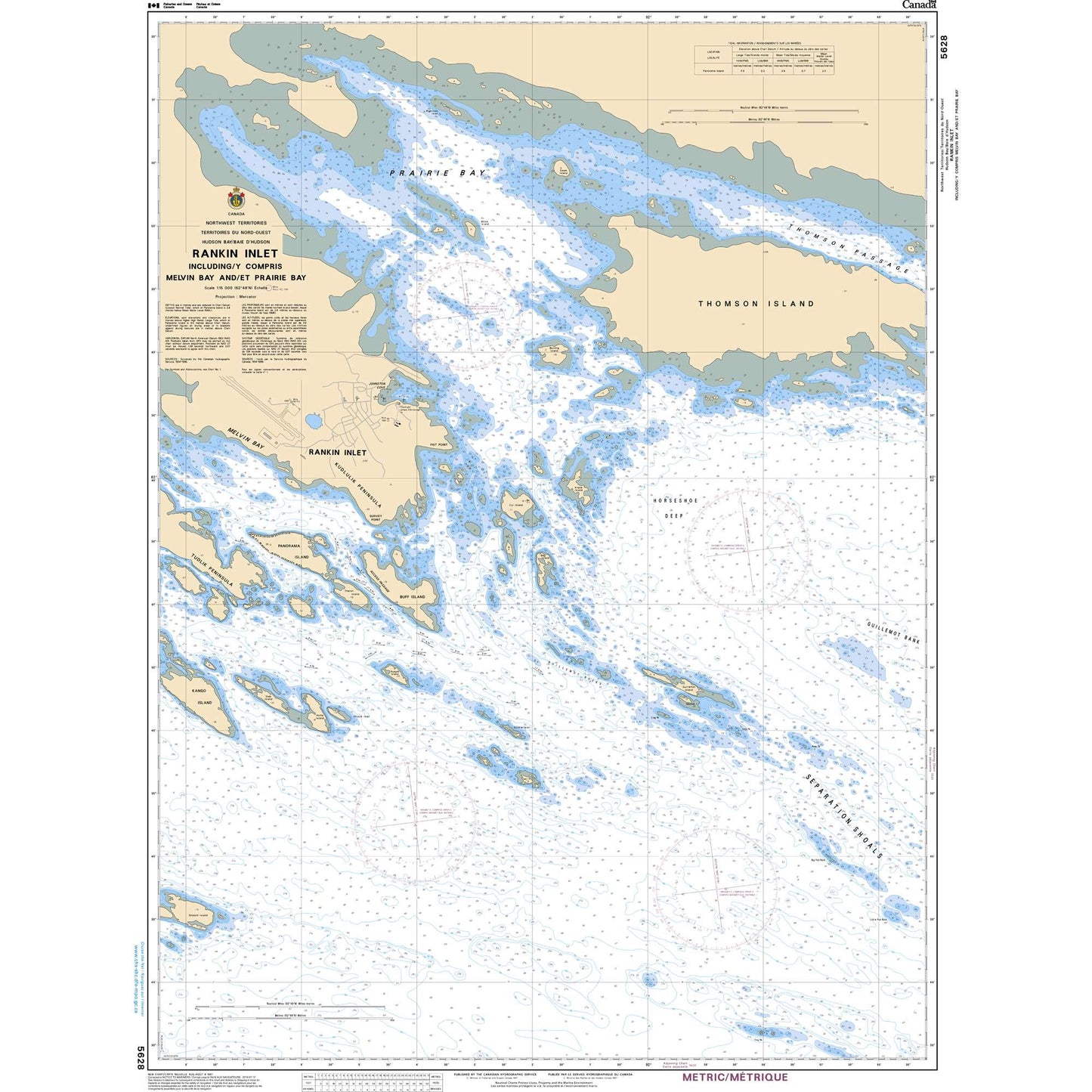 Paradise Clay CAN5628 CHS Chart Rankin Inlet Including / Y Compris Melvin Bay And/ Et Prairie Bay